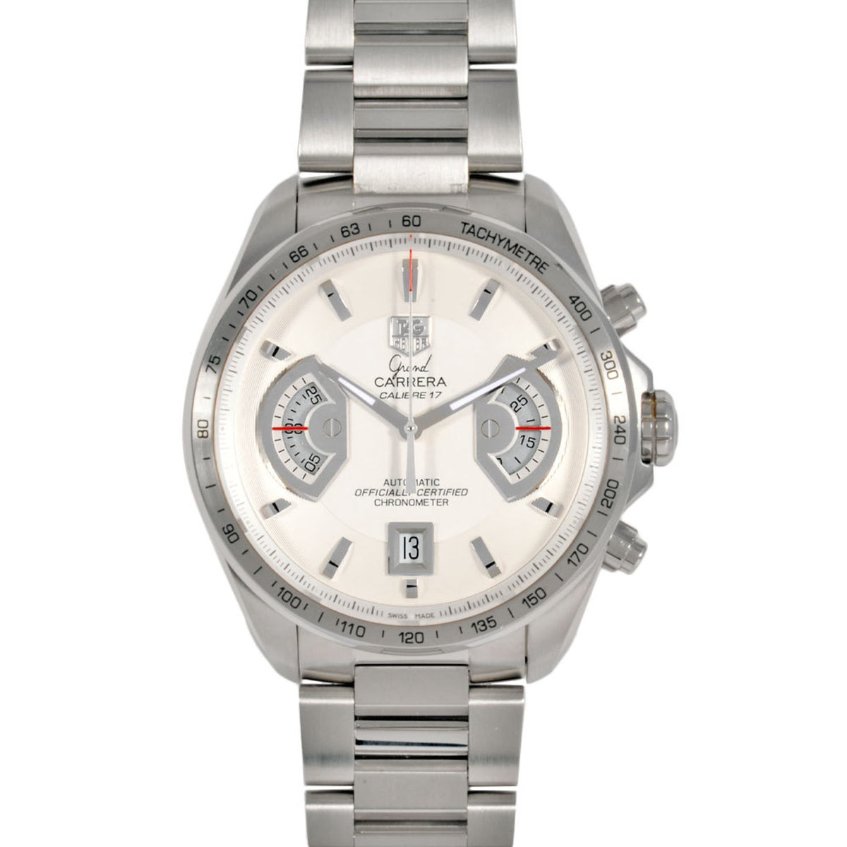 Pre-Owned TAG Heuer CAV511B.BA0902 Grand Carrera Calibre 17 RS Automatic Watch, White Dial, Men's
