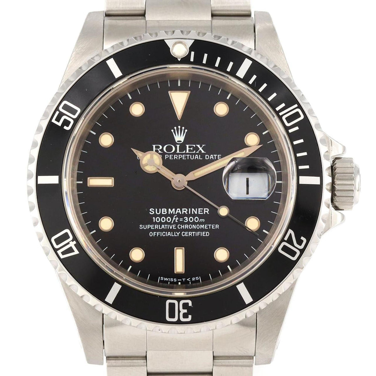 Pre-Owned Rolex Submariner Date 16610. Stainless steel watch, automatic, S-number