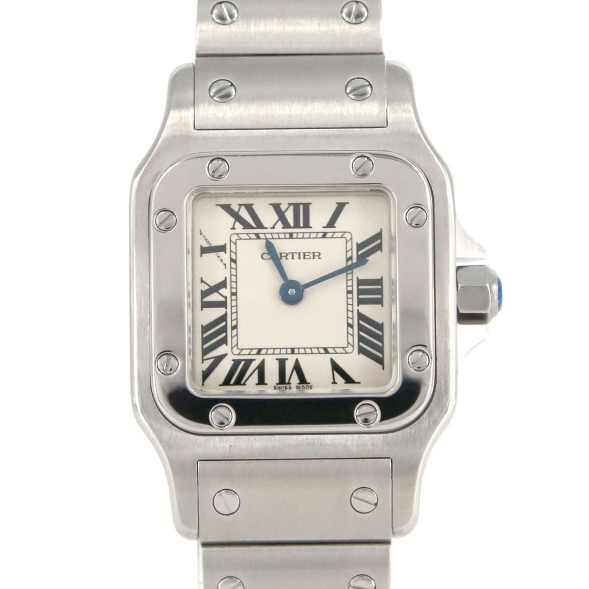 Montre-bracelet à quartz Cartier Santos Galbe SM W20056D6 SS d'occasion 