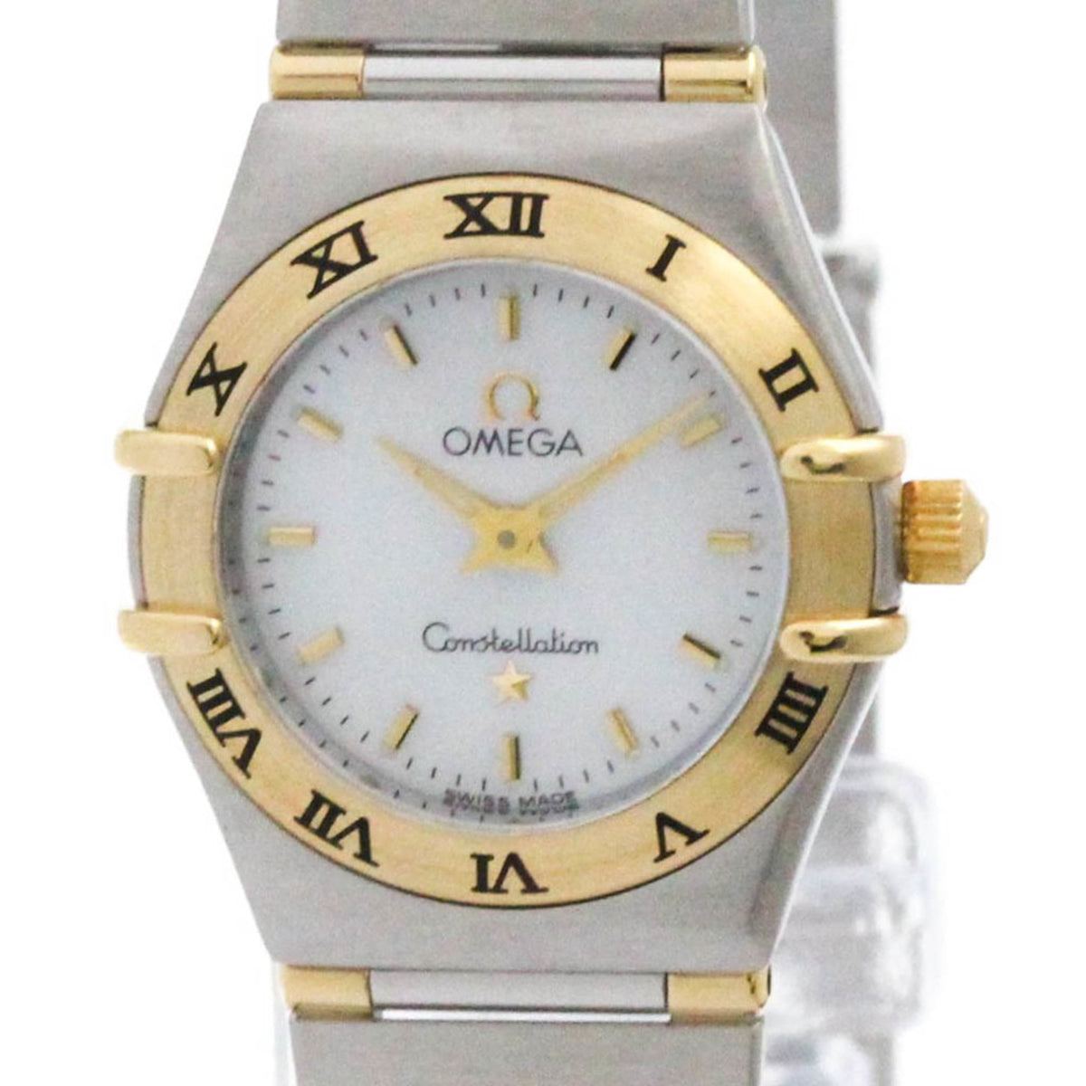 Pre-Owned OMEGA Constellation MOP 18K Gold Steel Ladies Watch 1362.70 Polished