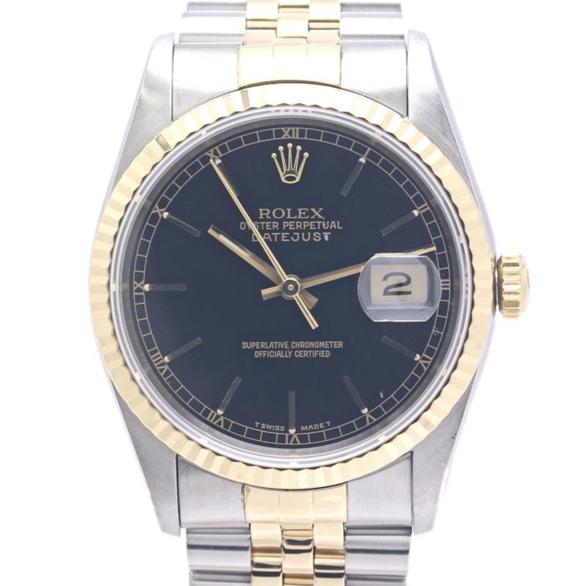 Pre-Owned ROLEX Datejust 16233 Men's Watch 18K Yellow Gold x Stainless Steel 40303