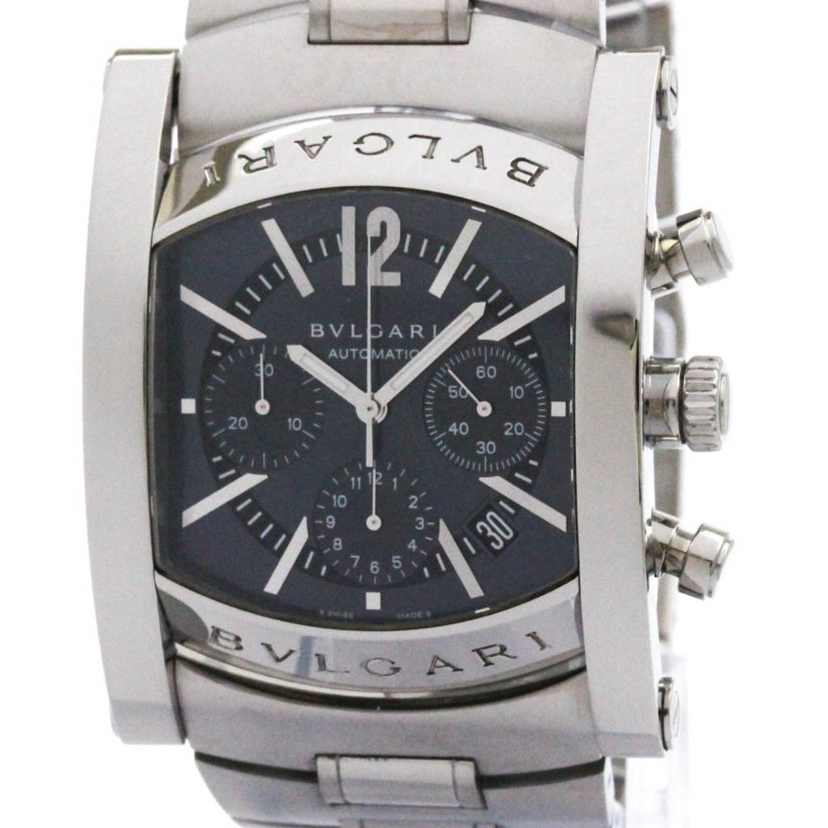 Pre-Owned BVLGARI Assioma Chronoragph Steel Automatic Mens Watch AA48SCH Polished
