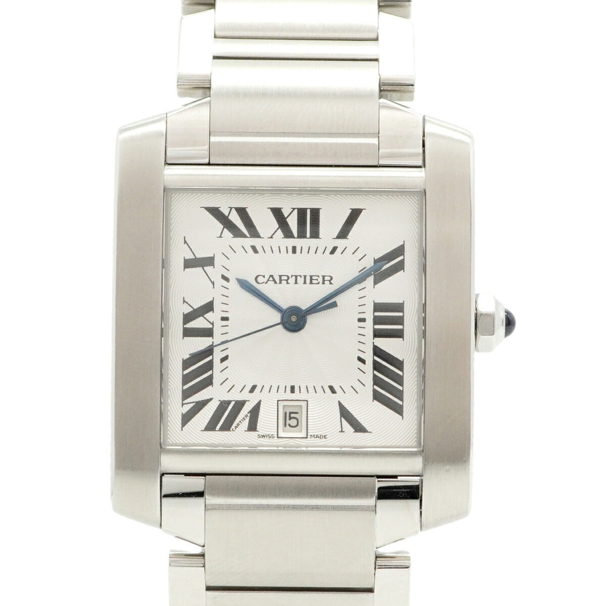 Pre-Owned Cartier Tank Fran?aise LM W51002Q3 Silver Dial Watch (Men's & Women's)
