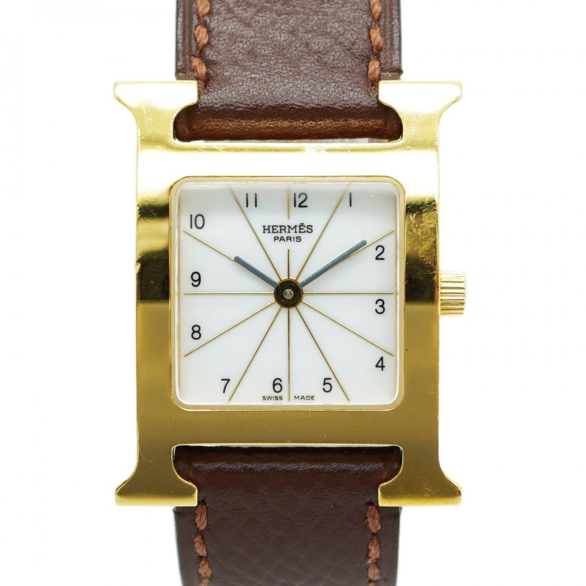Pre-Owned Herm?s H Watch HH1.201 White Dial Women's