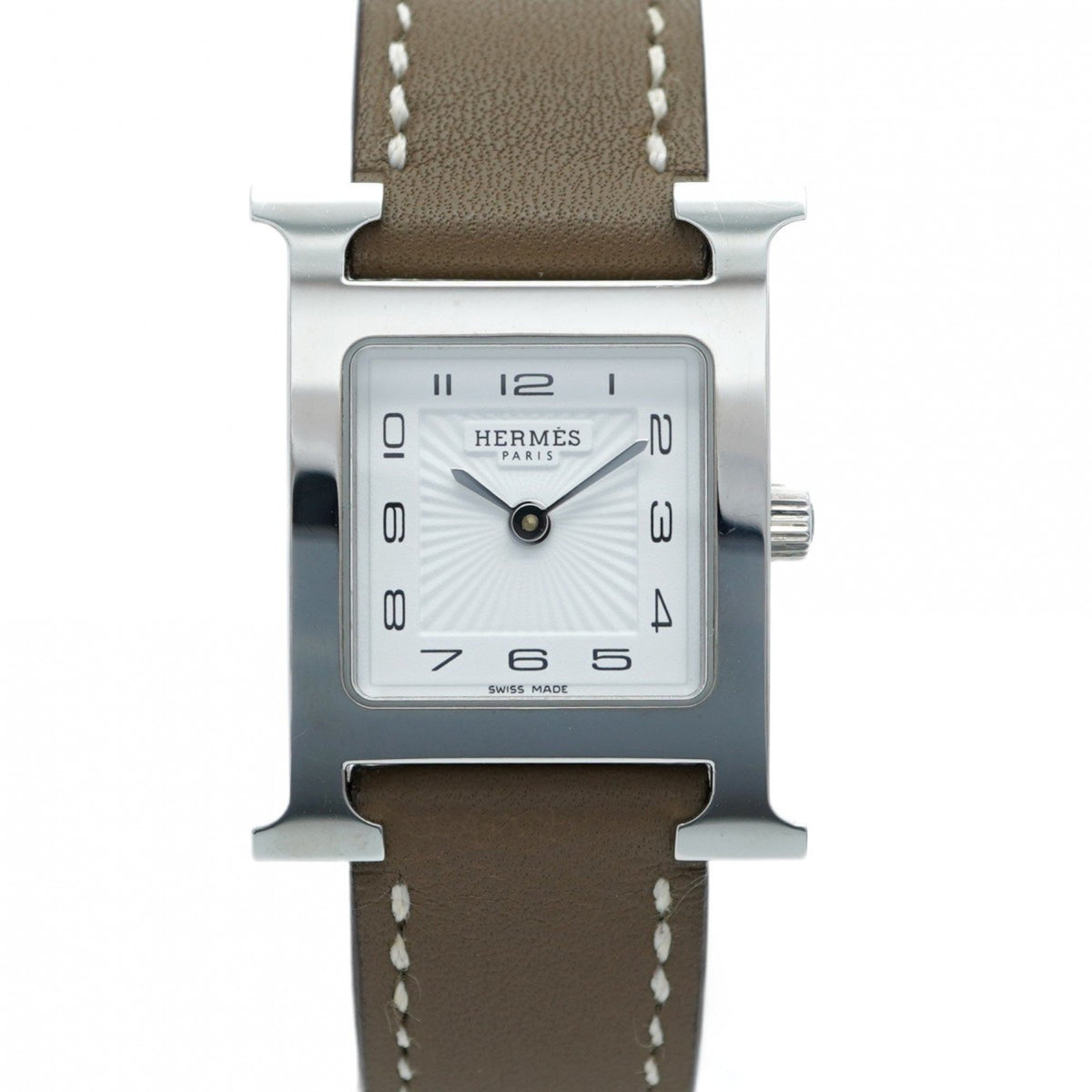 Pre-Owned Herm?s H Watch HH1.210 White Dial Women's