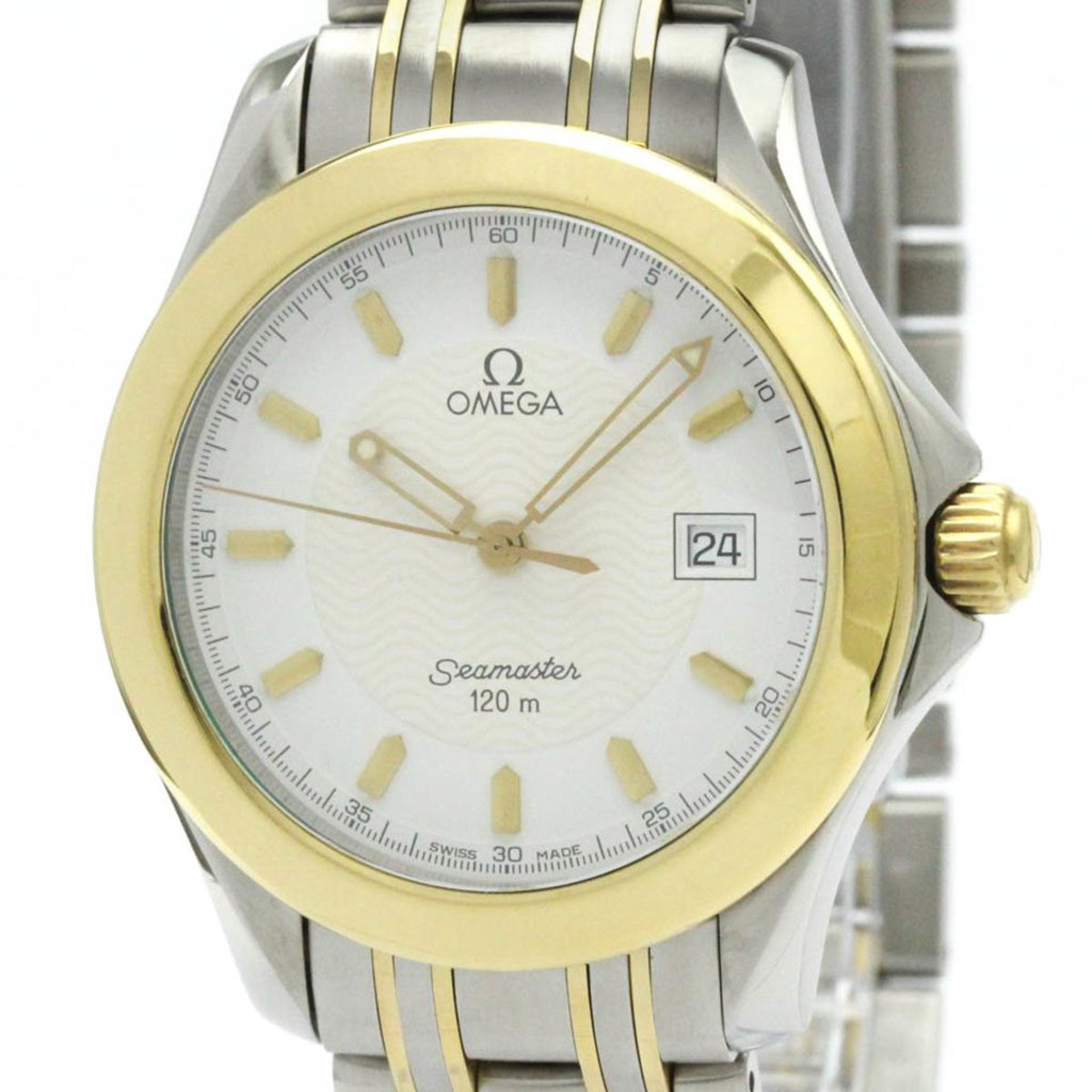 Pre-Owned Polished OMEGA Seamaster 120M 18K Gold Steel Quartz Mens Watch 2311.21