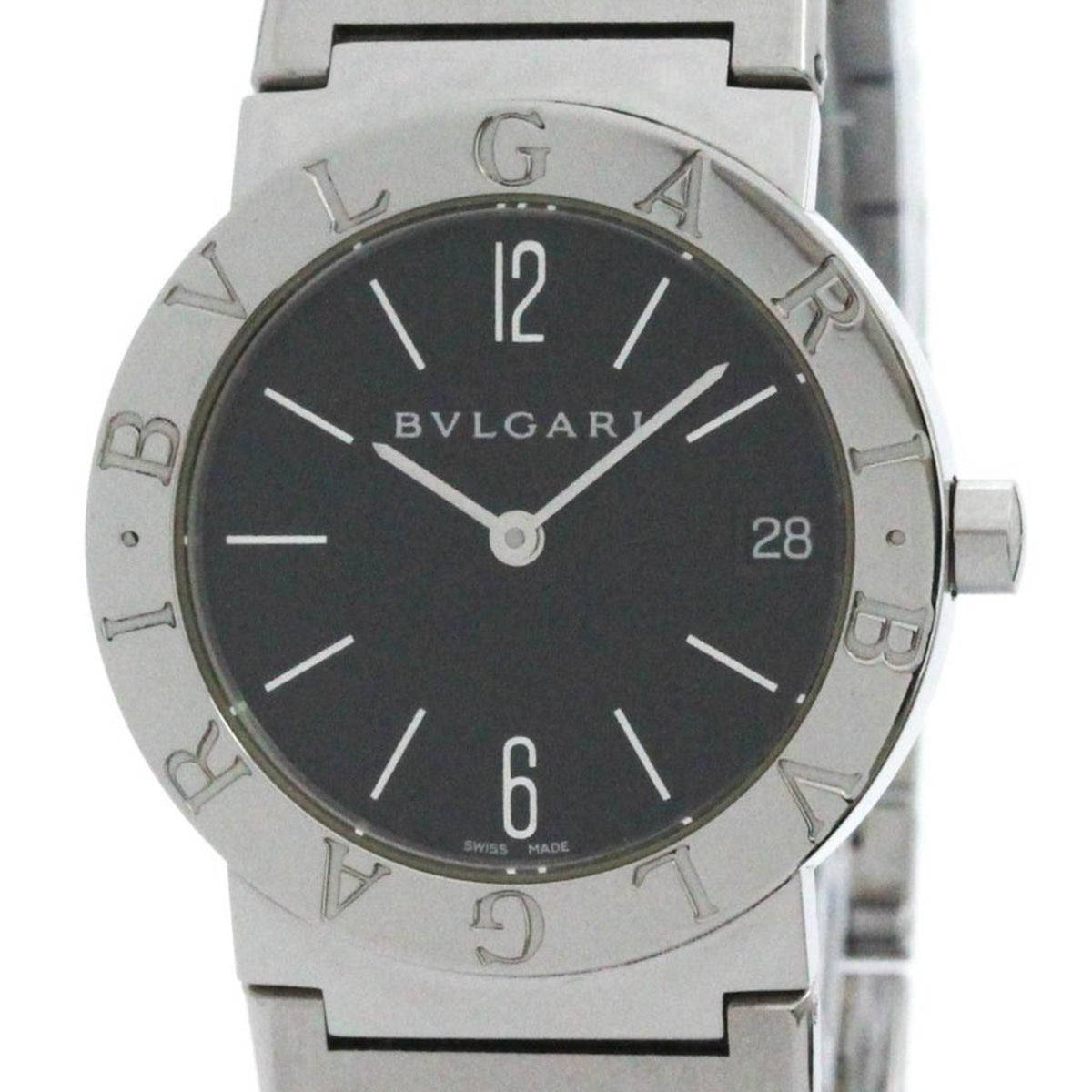Pre-Owned Polished BVLGARI Bvlgari Bvlgari Steel Quartz Unisex Watch BB30SS BF581531