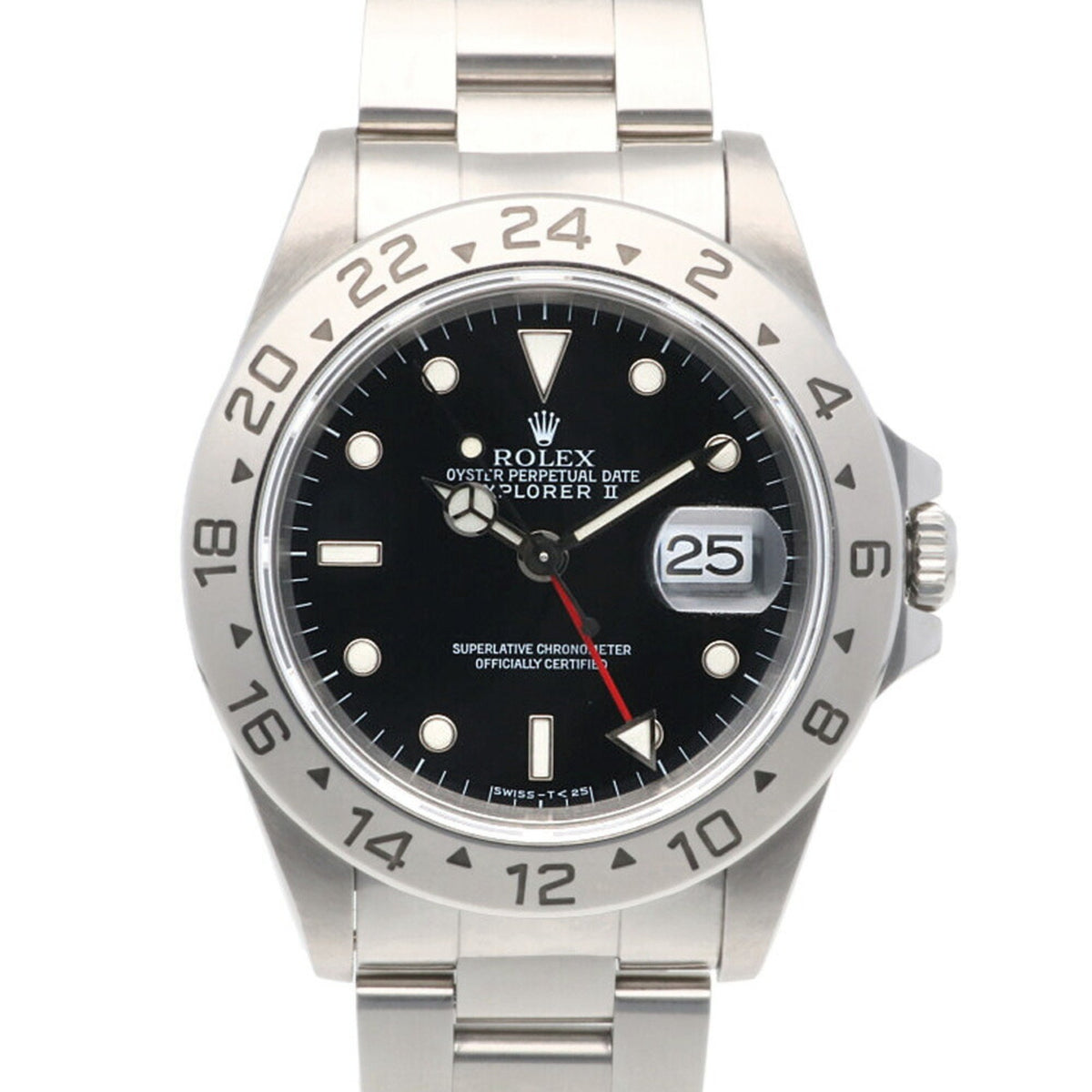 Montre Rolex Explorer 2 Oyster Perpetual d'occasion en acier inoxydable 16570, automatique, pour homme, numéro ROLEX W 1994-1995, révisée, RWA02520000004683 
