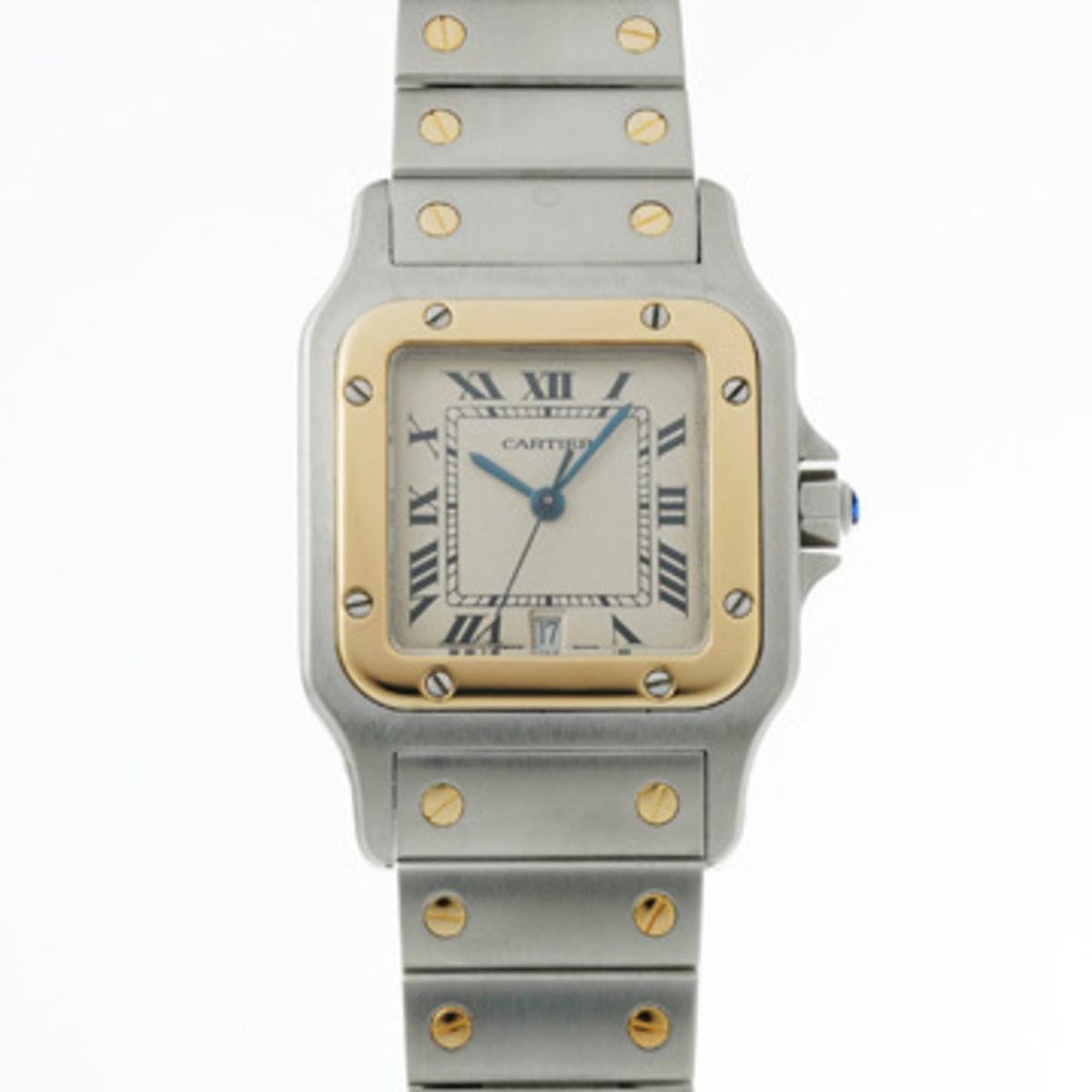 Pre-Owned Cartier Santos Galbee LM Antique W20011C4 Ivory Ladies Quartz Watch Used - Ginzo
