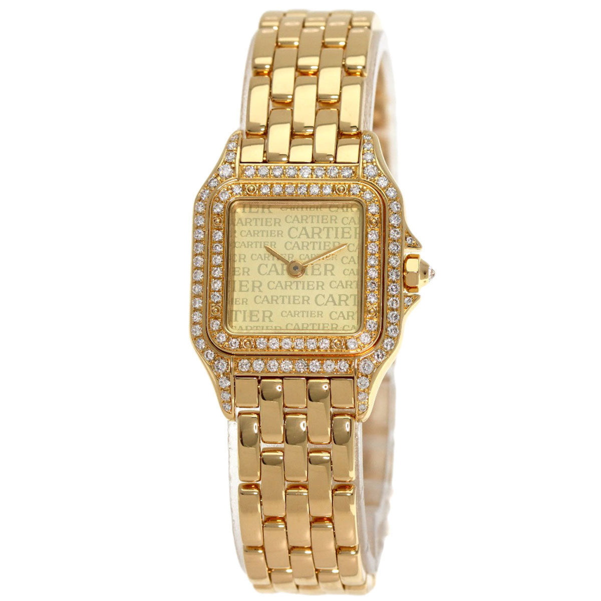 Pre-Owned Cartier Panthere SM Diamond Watch K18 Yellow Gold K18YG Ladies