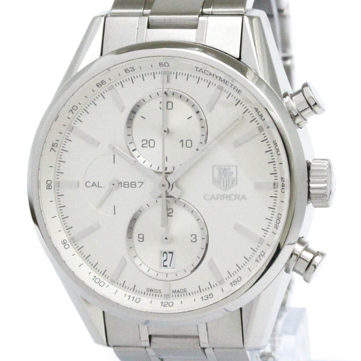 Pre-Owned TAG HEUER Carerra Calibre 1887 Steel Automatic Watch CAR2111 Polished