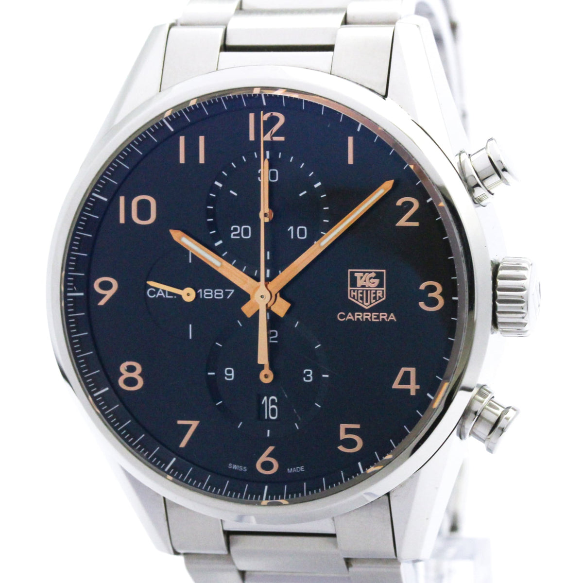 Pre-Owned TAG HEUER Carrera Calibre 1887 Chronograph Steel Automatic Mens Watch CAR2014