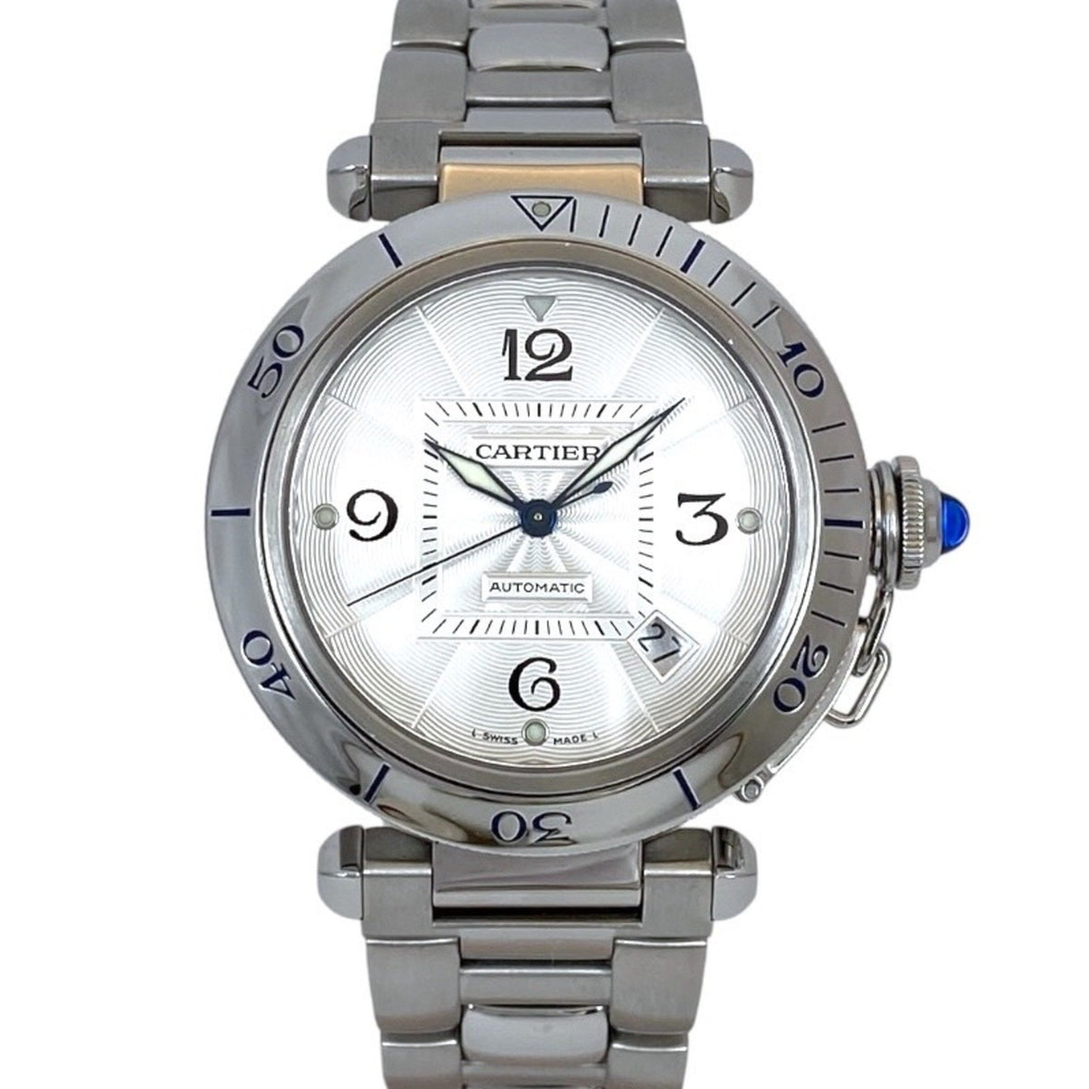 Pre-Owned CARTIER Pasha 38 W31031H3 Men's Stainless Steel Automatic Watch