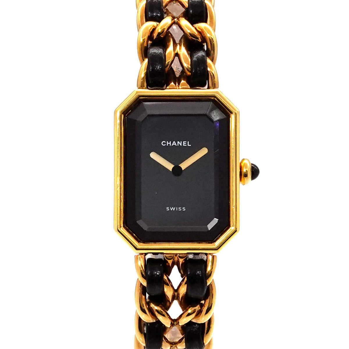 Montre femme CHANEL Premiere taille M H0001 d'occasion à quartz noir et or 