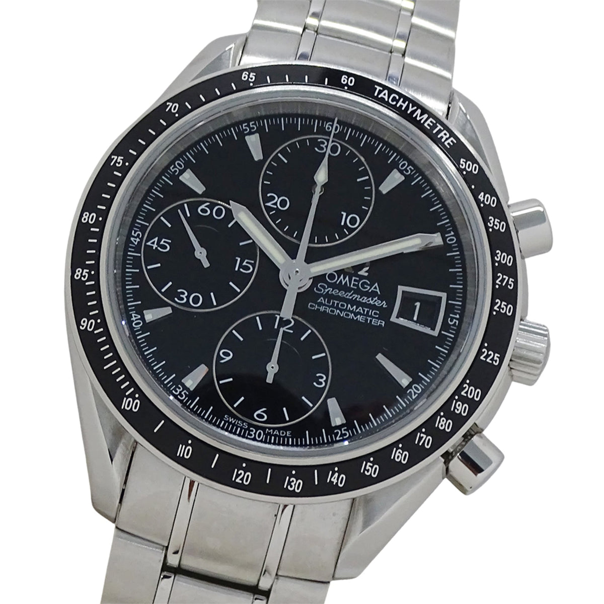 Pre-Owned OMEGA Speedmaster 3210.50 Men's Watch, Automatic, Chronograph, Date, Stainless Steel, Silver, Black, Polished