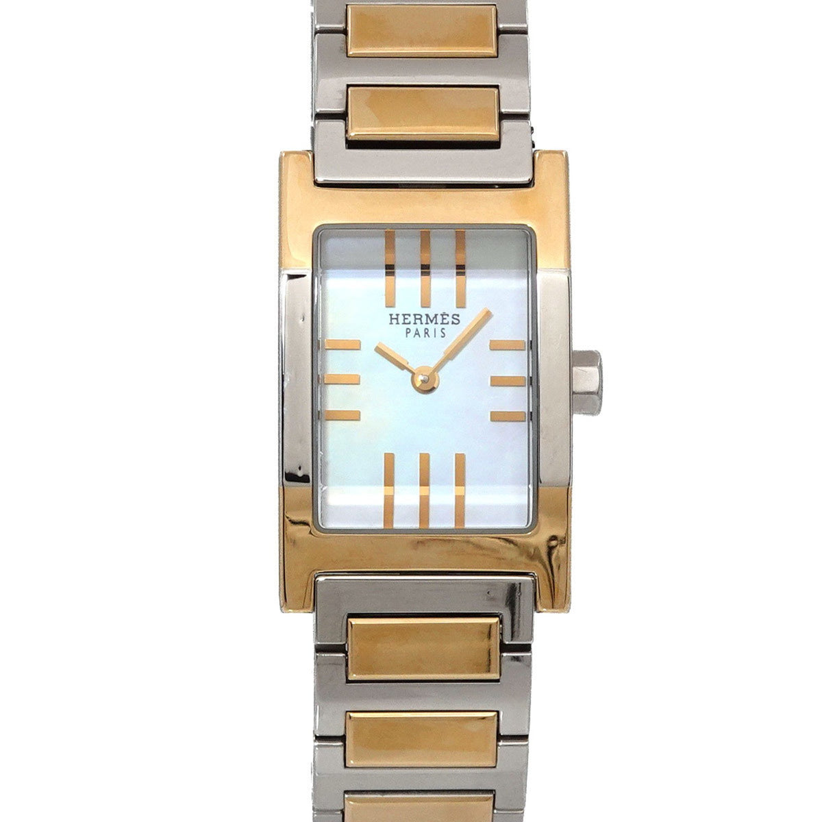 Pre-Owned Hermes Tandem Combi TA1 220 Women's Watch White Shell Quartz