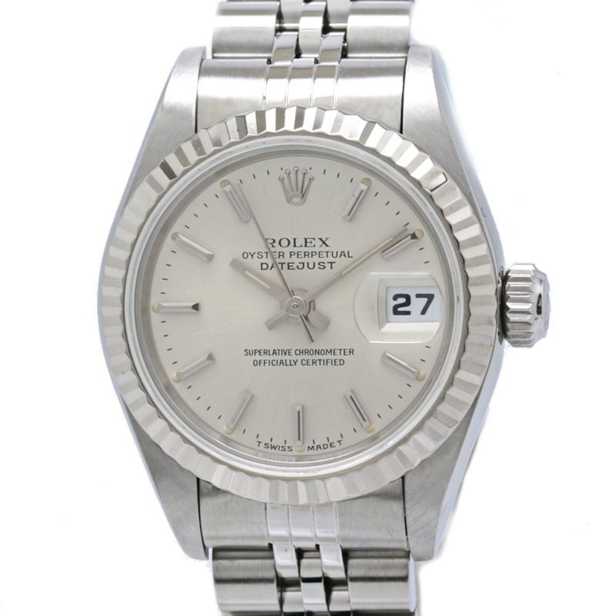 Pre-Owned ROLEX Datejust 69174 Women's Watch, Stainless Steel x 18K White Gold, 40584