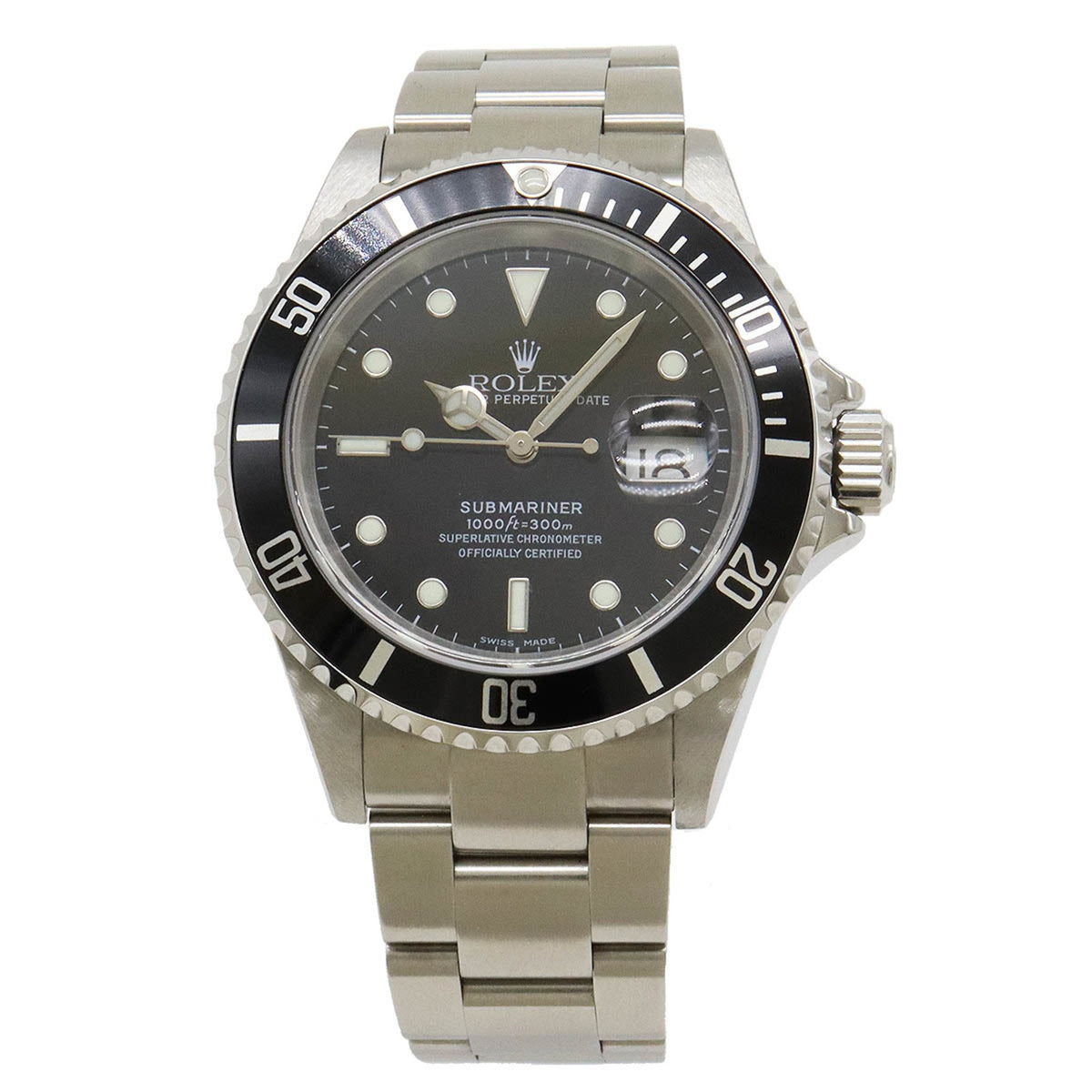 Montre automatique Rolex Submariner Date d'occasion pour homme, cadran noir, série Y, modèle 16610 