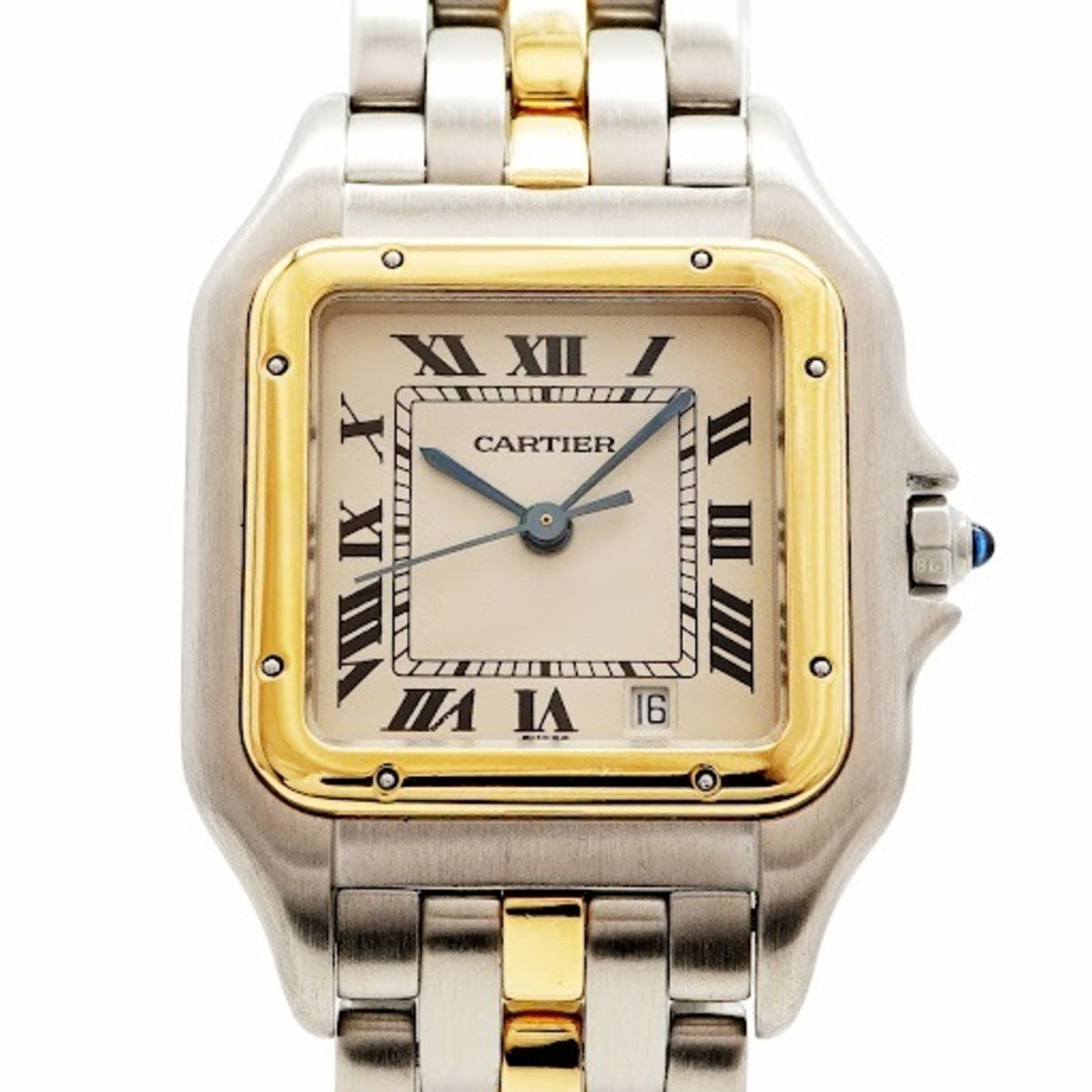 Pre-Owned Cartier Panth?re MM 1 Row Ivory Dial Watch for Men and Women