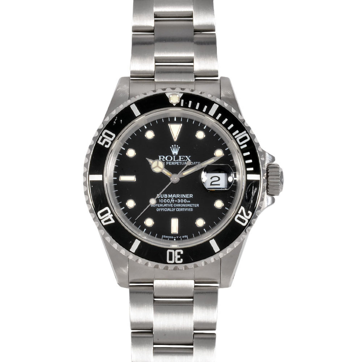 Rolex d'occasion ROLEX 16610 Submariner Date X numéro de série fabriqué vers 1991 Montre-bracelet Automatique Cadran noir Acier inoxydable Homme 