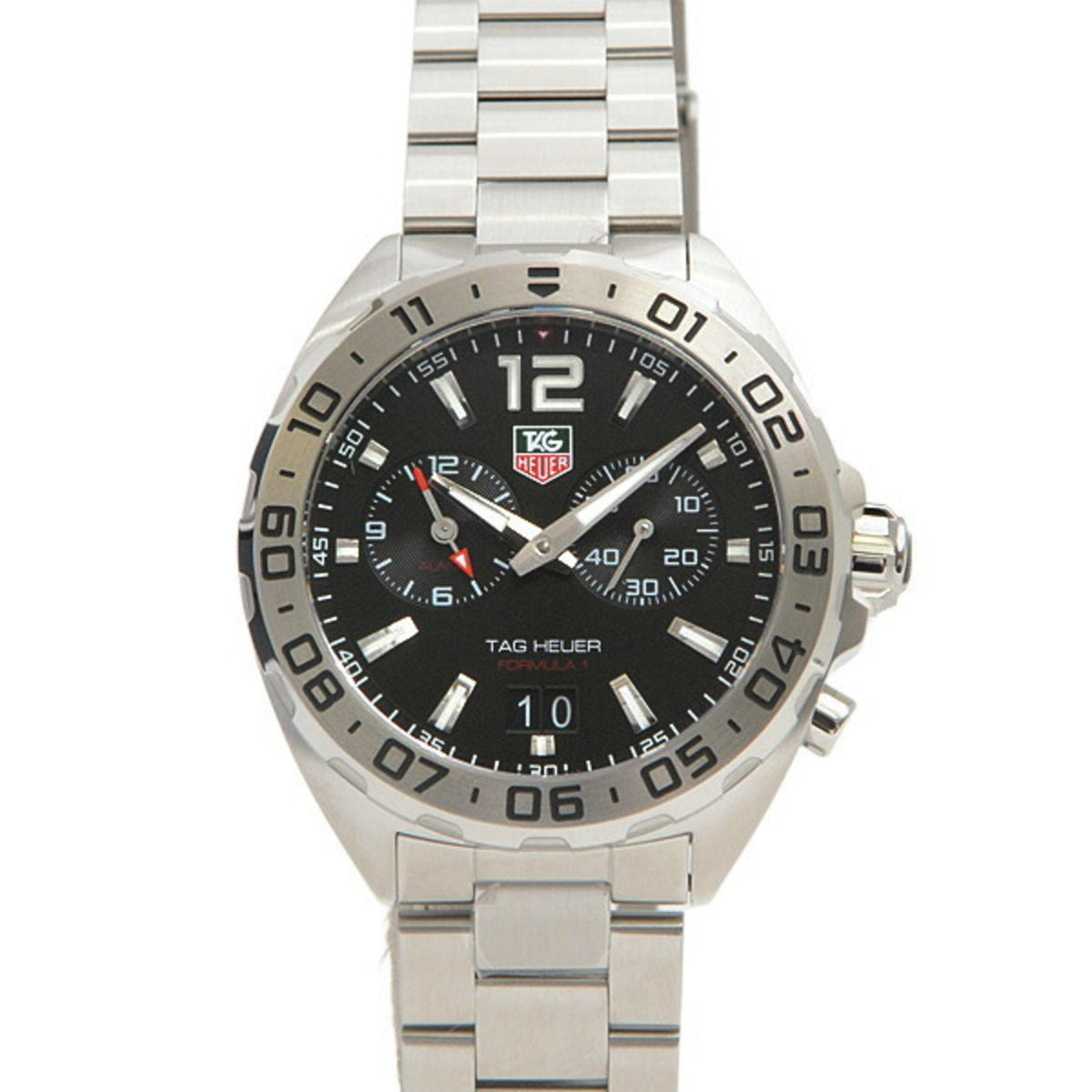 Montre TAG Heuer Formula 1 Date pour homme, d'occasion, à pile, cadran noir, acier inoxydable, WAZ111A.BA0875 SS 