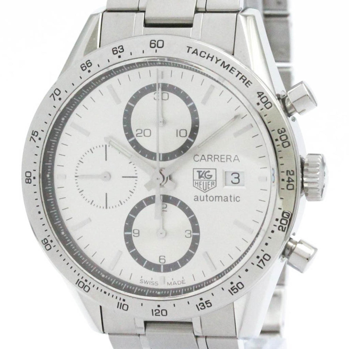 Pre-Owned TAG HEUER Carrera Calibre 16 Chronograph Steel Watch CV2017 Polished