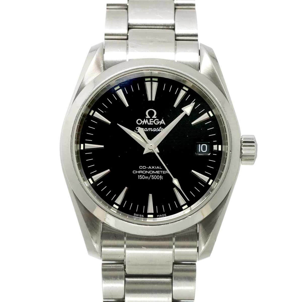 Pre-Owned OMEGA Seamaster Aqua Terra Co-Axial 2504 50 Men's Watch with Date Display, Black, Automatic