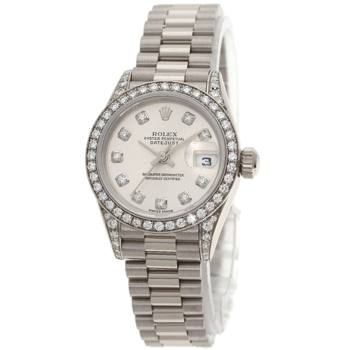 Pre-Owned Rolex 79159G Datejust 10-Piece Bezel Diamond Watch in 18K White Gold/18KWG/Diamond Women's