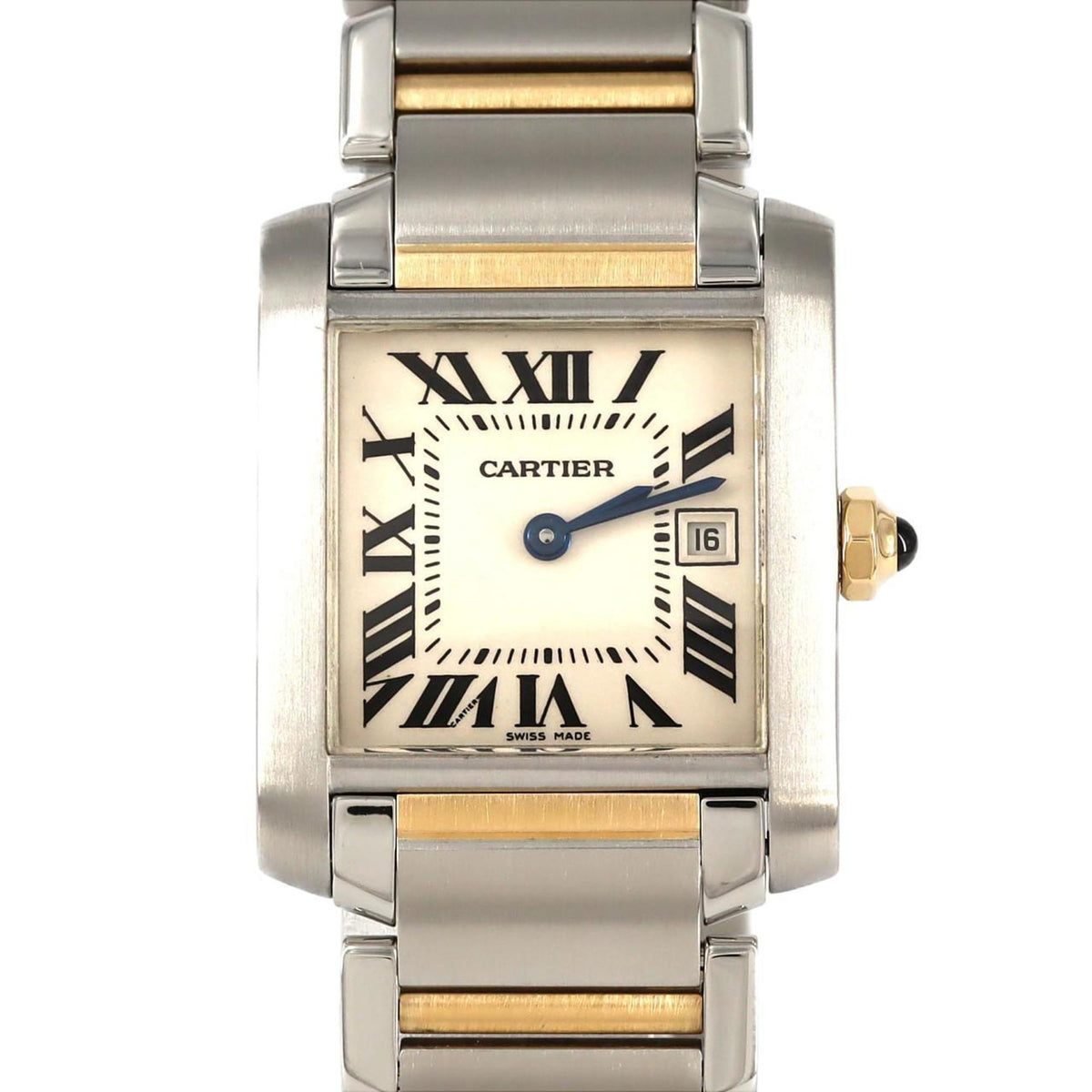 Pre-Owned Cartier Tank Francaise MM Date Combi W51012Q4 SSxYG Wristwatch Quartz