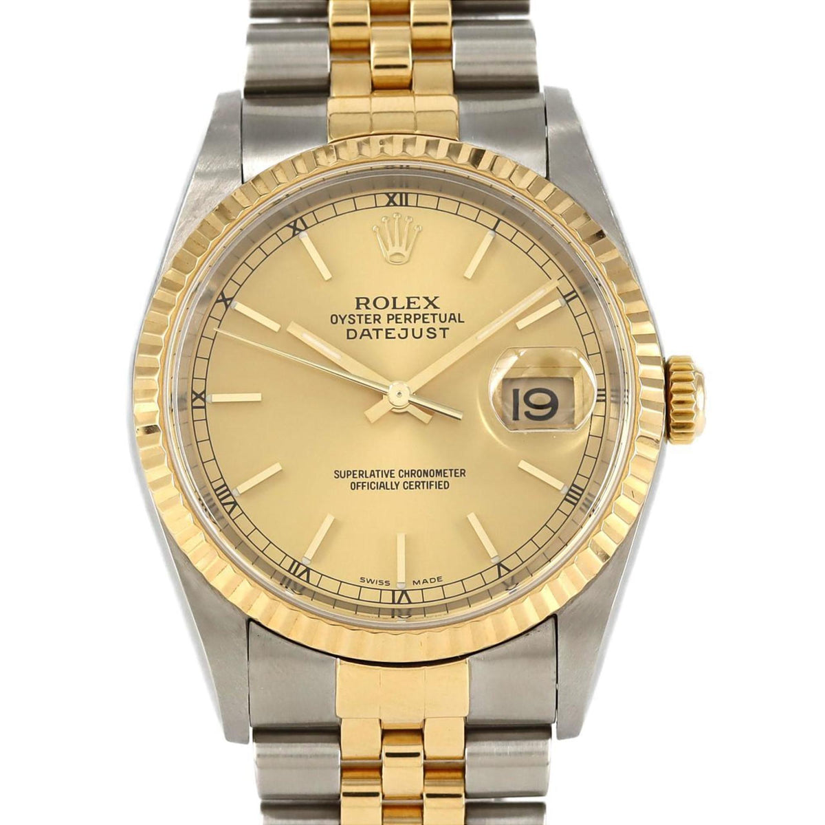 Pre-Owned Rolex Datejust 16233 SSxYG Automatic Watch, Y-Serial