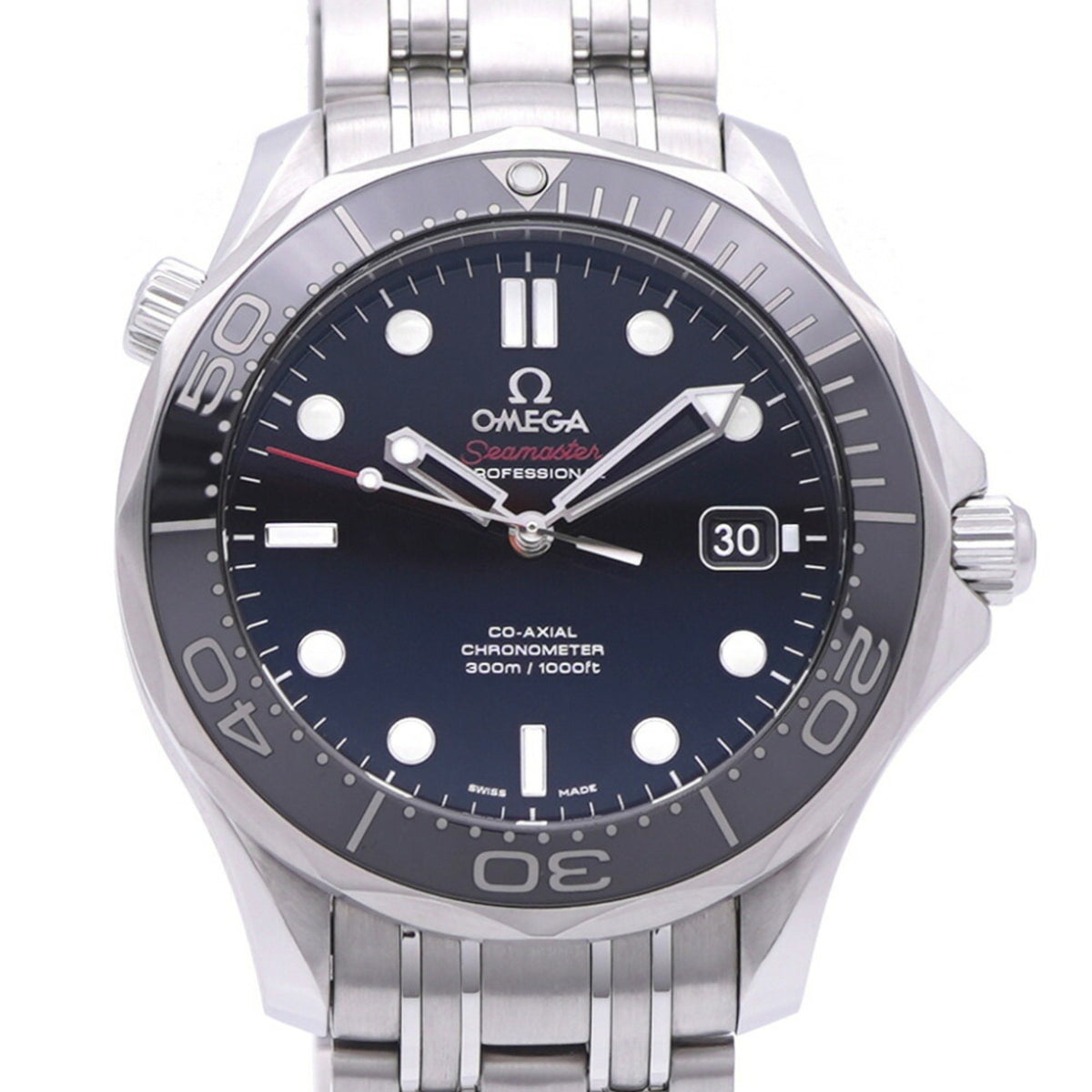 Pre-Owned Omega Seamaster Diver 300M 212.30.41.20.01.003 Automatic Watch, Stainless Steel, Black Dial, 0961OMEGA Men's