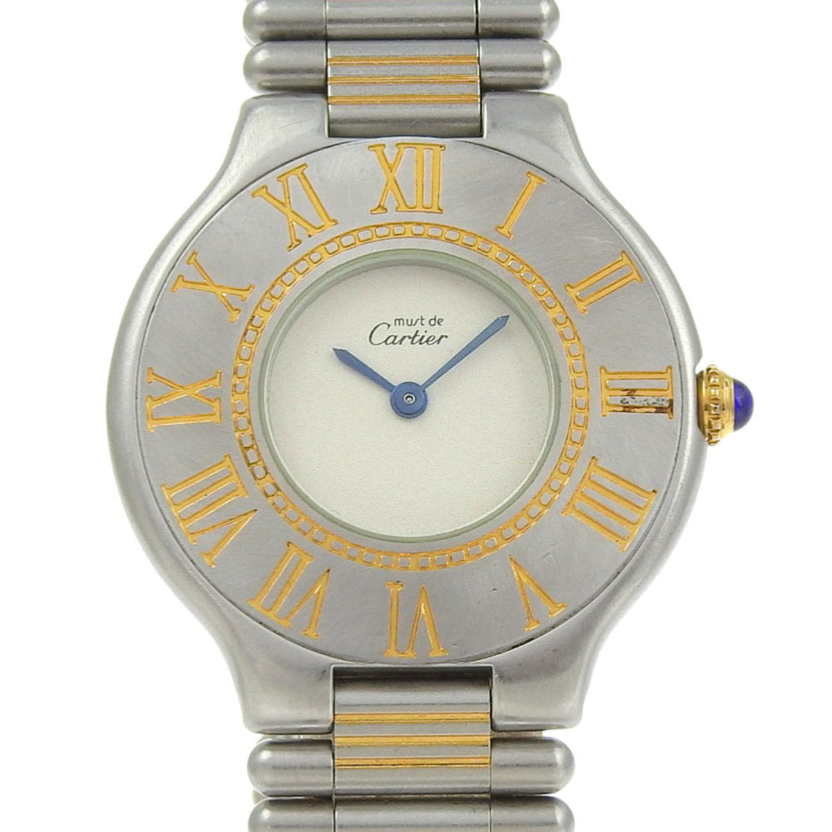 Pre-Owned Cartier Must 21 Women's Watch, Stainless Steel, Quartz Movement, Analog Display, Ivory Dial