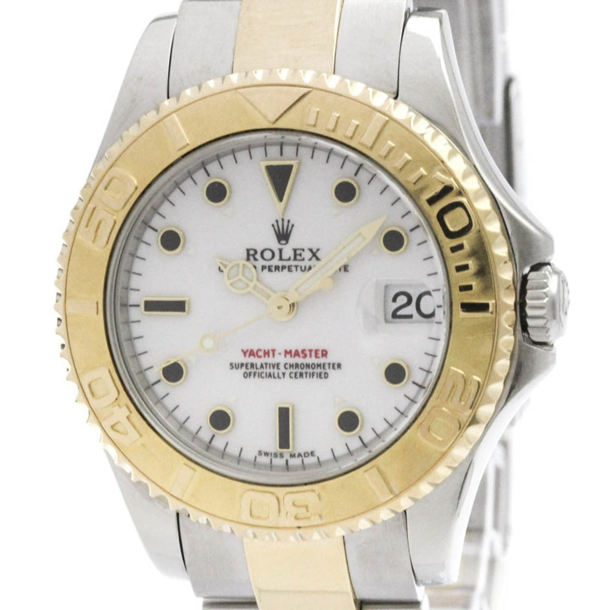 Pre-Owned ROLEX Yacht-Master A Serial 18K Yellow Gold Steel Automatic Unisex Watch168623
