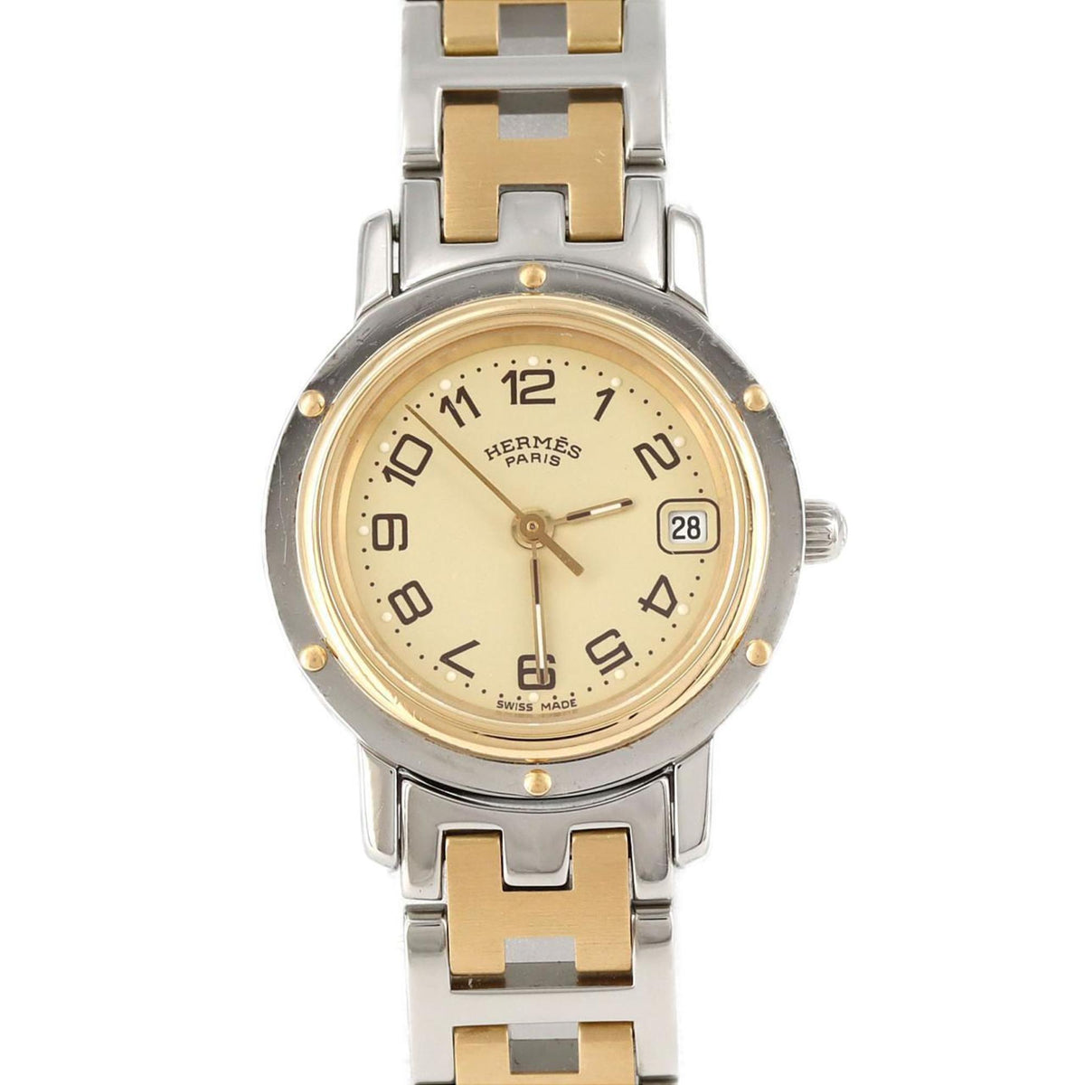 Montre à quartz Hermes Clipper Combi CL4.220 SSxGP d'occasion 