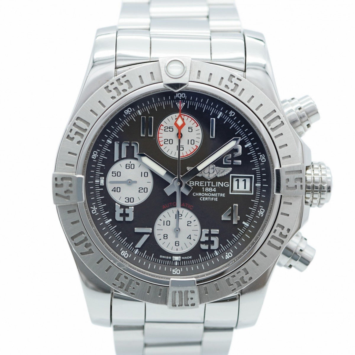 Pre-Owned Breitling Avenger 2 A13381 Black Dial Watch Men's