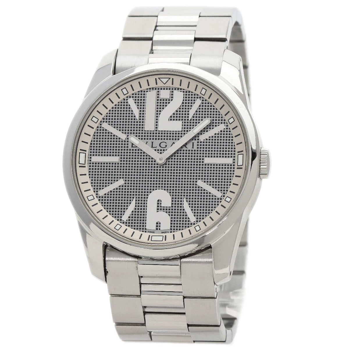 Montre BVLGARI ST42SS Solotempo d'occasion en acier inoxydable pour homme 