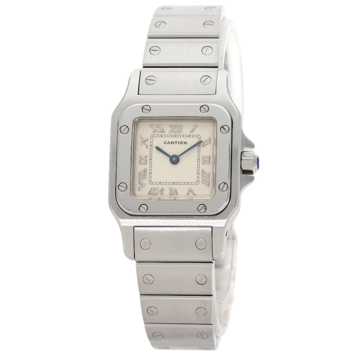 Pre-Owned Cartier W20056D6 Santos Galbe SM Watch Stainless Steel SS Ladies CARTIER