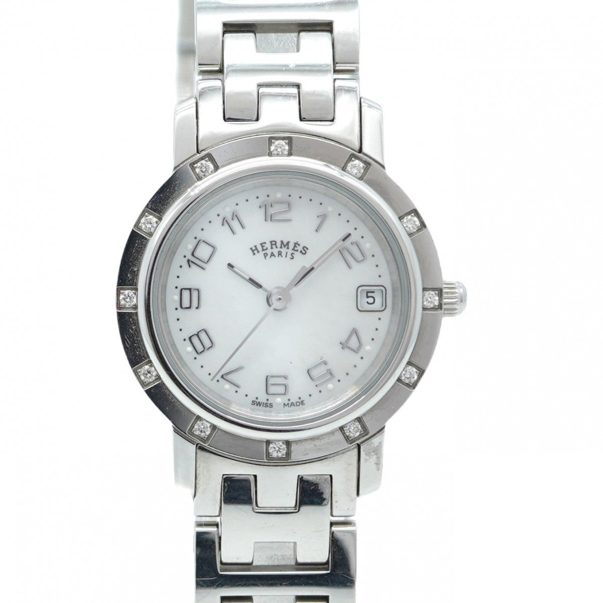 Pre-Owned Herm?s Clipper CL4.230 White Dial Women's Watch
