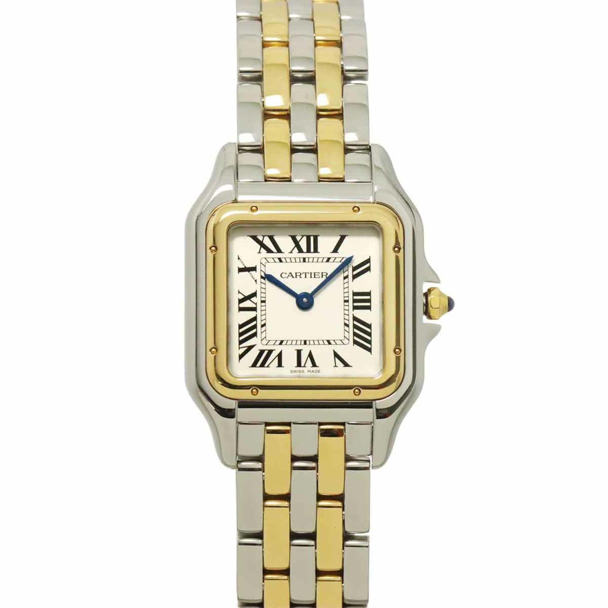 Pre-Owned Cartier Panth?re de W2PN0007 Women's Watch, 18K Yellow Gold and Silver, Quartz Movement.