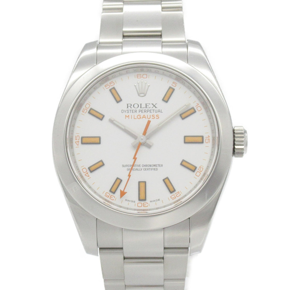 Pre-Owned ROLEX Milgauss V Watch Stainless Steel Men's White 116400