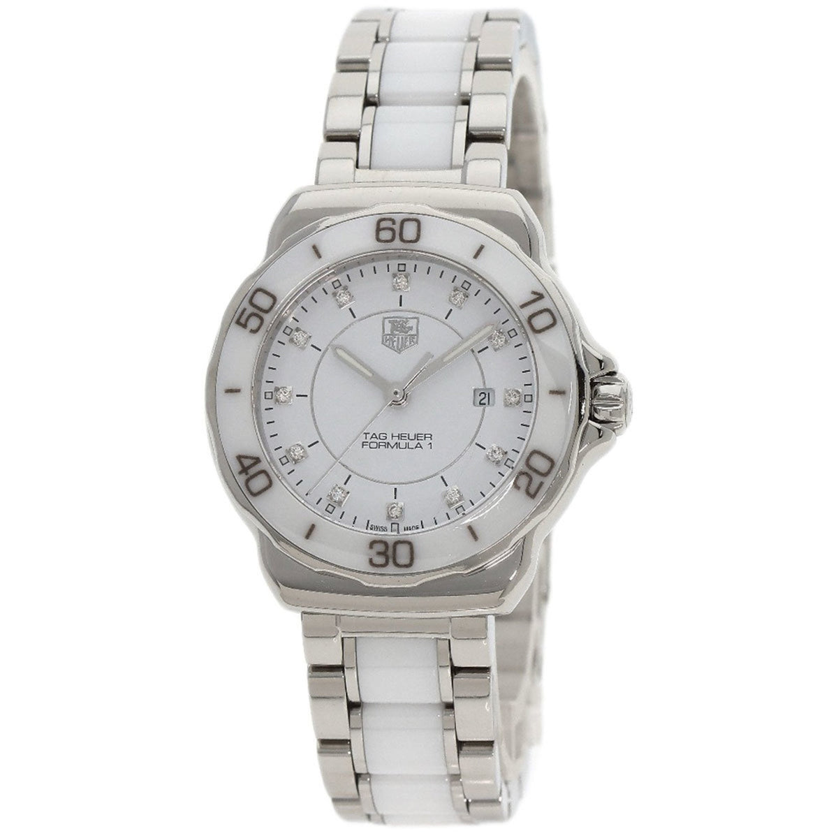 Pre-Owned TAG Heuer WAH1315.BA0868 Formula 1 12P Diamond Watch Stainless Steel SSxCeramic Ladies HEUER