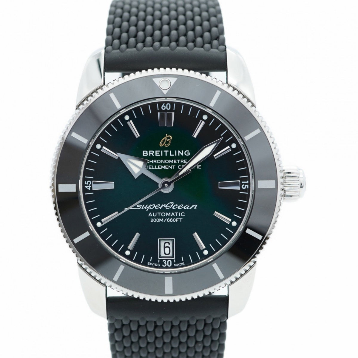 Pre-Owned Breitling Superocean AB2010 Green Dial Men's Watch