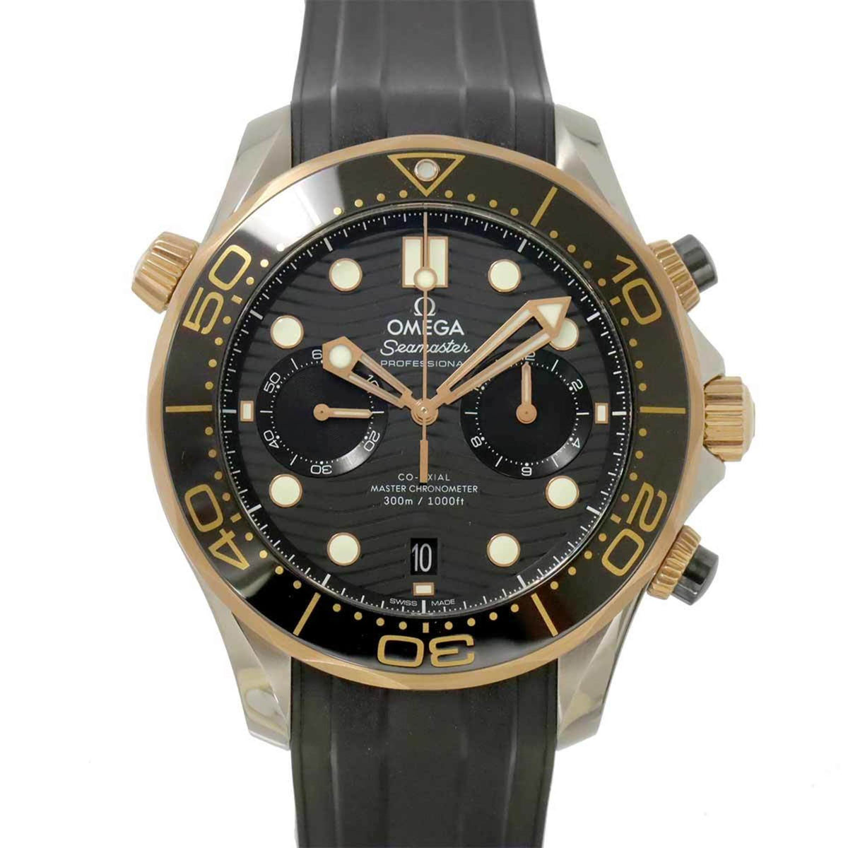 Pre-Owned OMEGA Seamaster Diver 300 Co-Axial Master Chronometer Two-tone 210 22 44 51 01 001 Men's Watch with Date Display, 18K White Gold Automatic