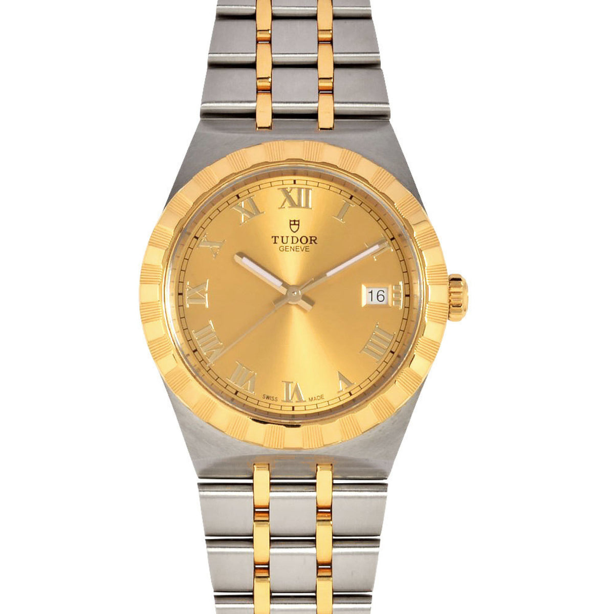 Pre-Owned Tudor TUDOR 28503 Royal Date Wristwatch Automatic Champagne Dial YG SS Combination Men's