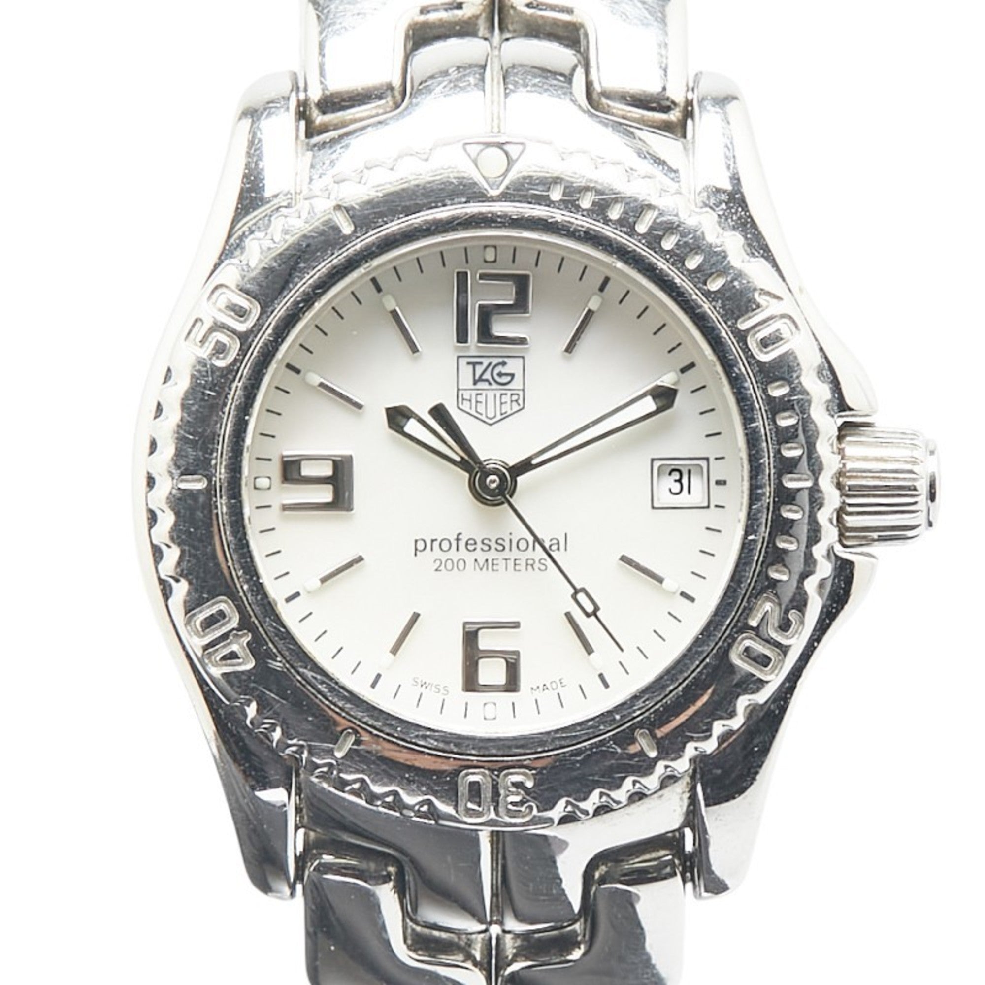 TAG Heuer LINK 腕時計 WT141G Pre-Owned TAG Heuer Link Watch WT141A Quartz Silver Dial Stainless