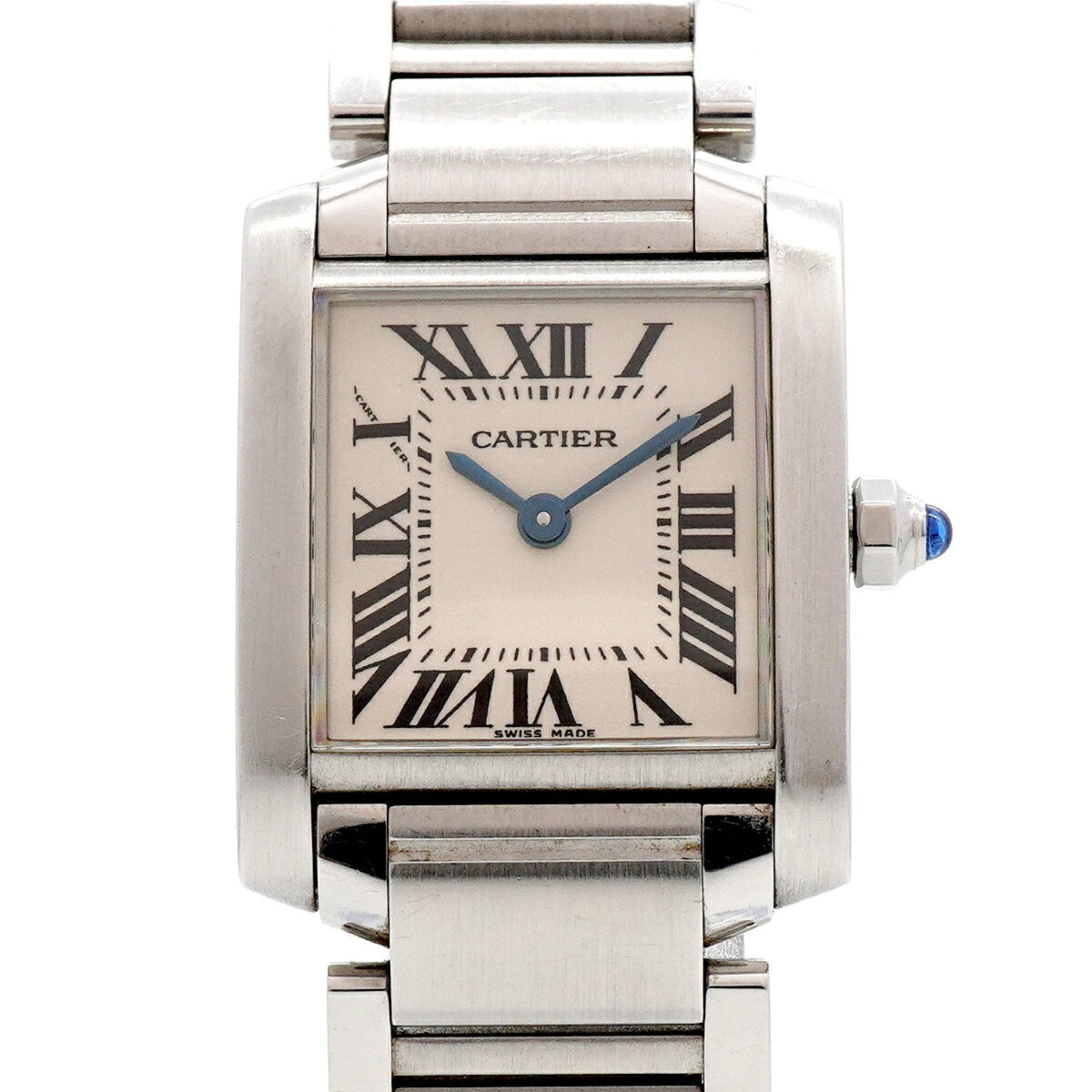 Pre-Owned Cartier Tank Fran?aise SM W51008Q3 Ivory Dial Women's Watch
