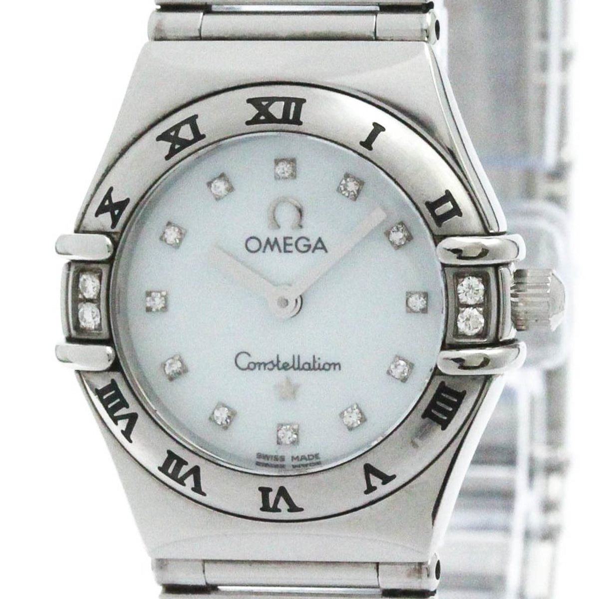 Pre-Owned OMEGA Constellation Diamond MOP Dial Steel Quartz Ladies Watch 1566.76 BF580459