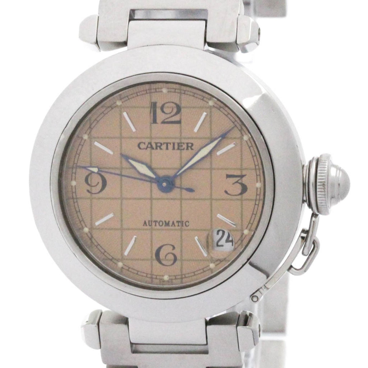 Pre-Owned CARTIER Pasha C Steel Automatic Unisex Watch W31024M7 Polished