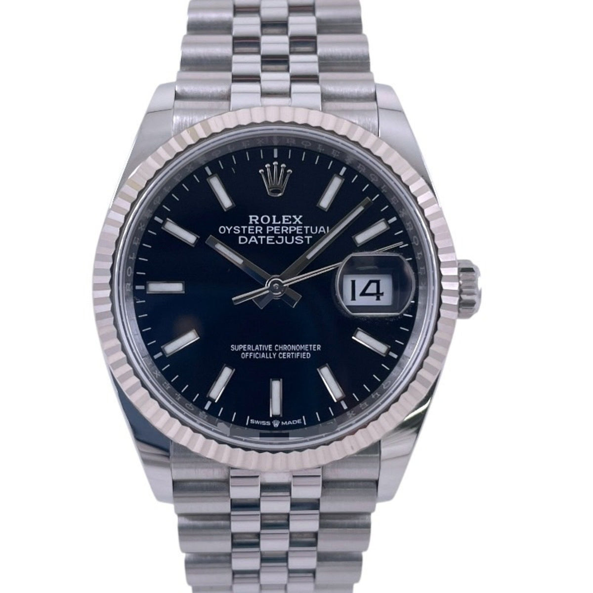 Pre-Owned ROLEX Rolex Datejust 36 126234 Men's Stainless Steel White Gold Watch, Random Number, 2022 Warranty, Jubilee Bracelet, Black Dial,