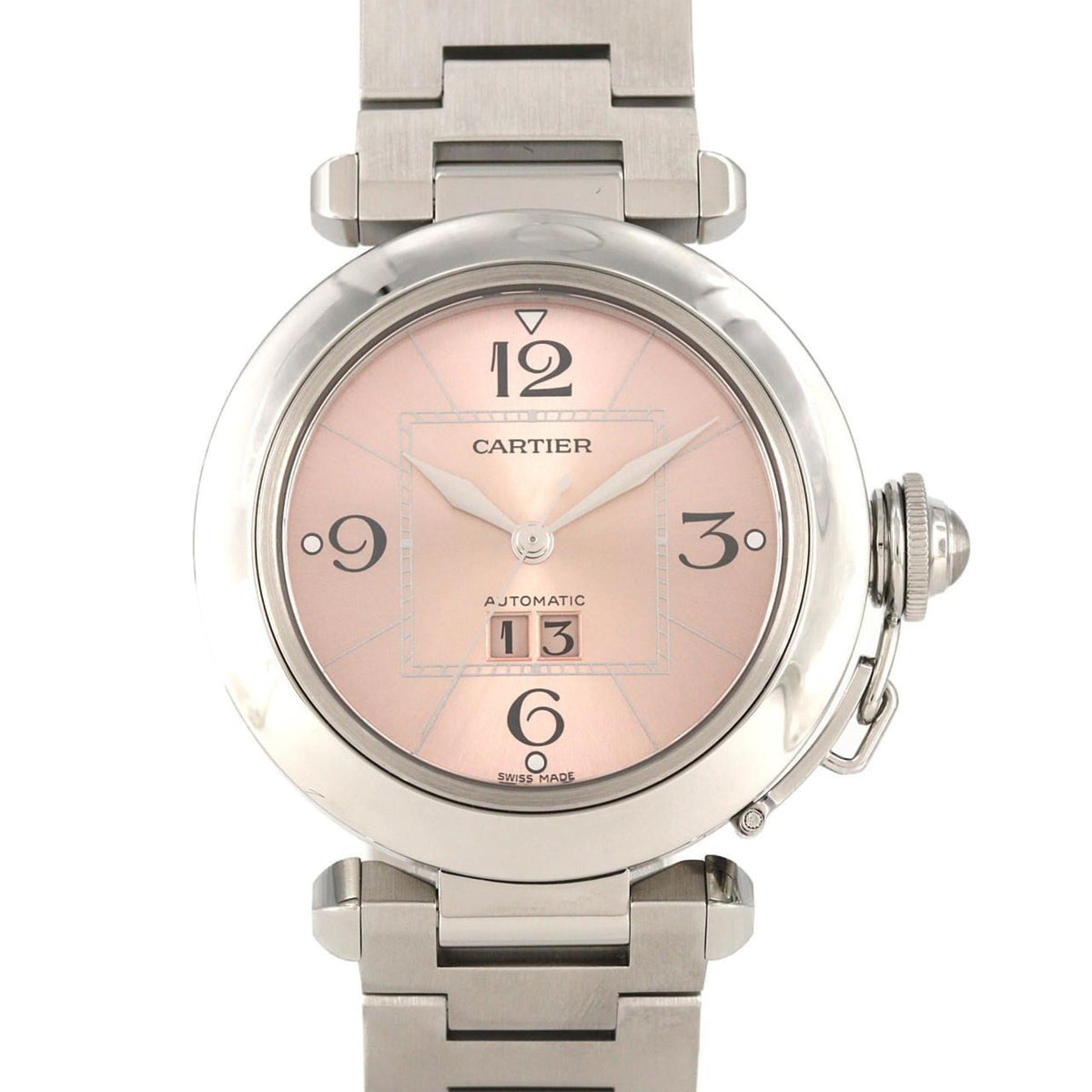 Pre-Owned Cartier Pasha C Grande Date W31058M7 Stainless Steel Automatic Watch